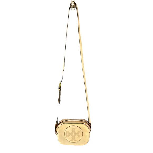 Tory Burch Women's Small Leather Beige Crossbody Bag Big Logo - Picture 12 of 13